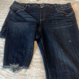 TERRA & SKY Women’s jeans size 2X (20W-22 W) distressed denim